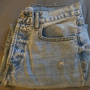 Distressed mom jeans